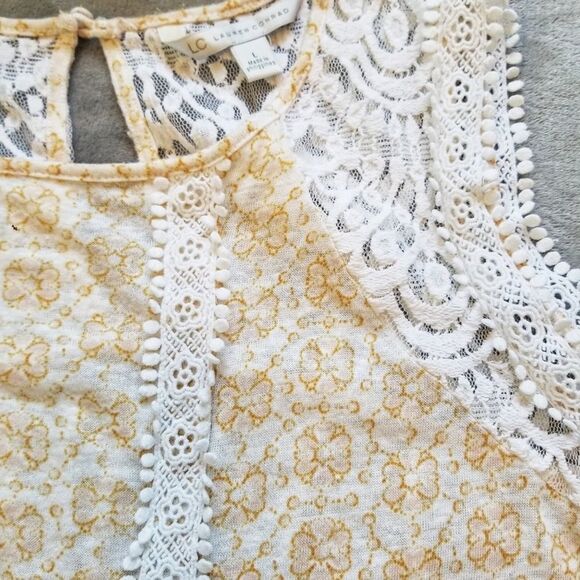 LC Lauren Conrad Lace Back Sleeveless Tunic, L - Picture 2 of 7
